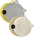 UKJENT Trivets for Hot Dishes - 4 Pcs Cotton Trivet Mats, Heat Resistant Hot Pads Pot Holders Set for Hot Pots & Pans, Kitchen Counter Farmhouse Table New Home Decor Essentials(7 inch & 9 inch)