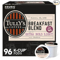 Tully's Coffee Breakfast Blend Keurig Single-Serve K-Cup Pods, Light Roast Coffee, 96 Count