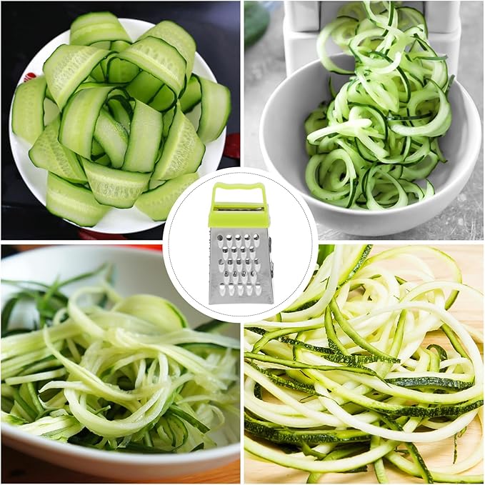 6Pcs Mini Cheese Grater, Small Box Cheese Graters Stainless Steel, Vegetable Food Shredder Lemon Zester with 4 Sides for for Kitchen Garlic Ginger Vegetable Potatoes, Chef Kitchen Too
