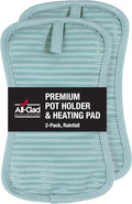 All-Clad Premium Pot Holder & Heating Pad, (2-Pack) Heat Resistant to 500 Degrees, 100% Cotton 10"x6.25" for Kitchen and Barbeque, Rainfall