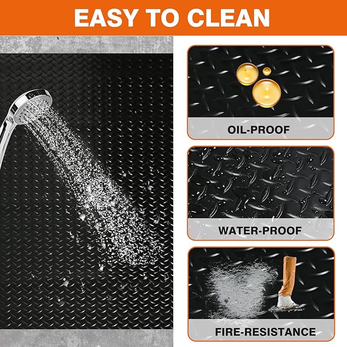 65"*40" Under Grill Mats for Outdoor Grill,2.0mm Thick Heavy Duty Non-Slip PVC Grill Matt for Outdoor Grill Deck Protector,Extra Large Rubber Outdoor Grill Mat