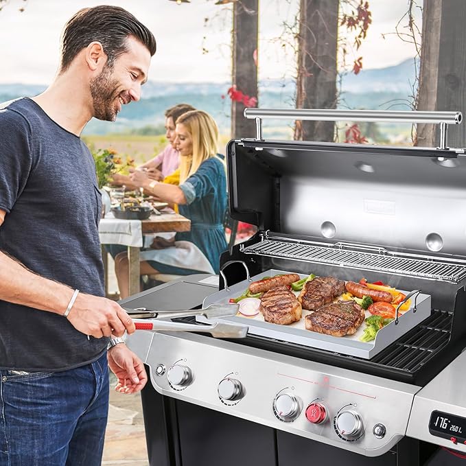 Nonstick Stainless Steel Griddle for Gas Grill Nanoceramic Universal Griddle for Gas Stove Top 25" x 16" Flat Top Plate Cooking Skillet Pan Teppanyaki Camping Outdoor Tailgating Plancha Para Cocinar