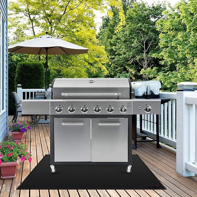 65 x 36 inch Under Grill Mats for Outdoor Grill, Double-Sided Fireproof Grill Pad, Waterproof Oil-Proof Grill Floor Pads Fire Pit Mat, Grill Pads for Outdoor Grill Cooking