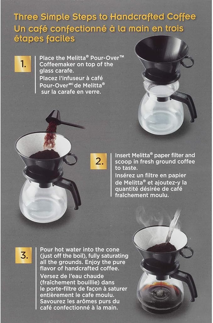 Melitta 52 oz. Pour-Over Coffee Brewer with Glass Carafe, Black