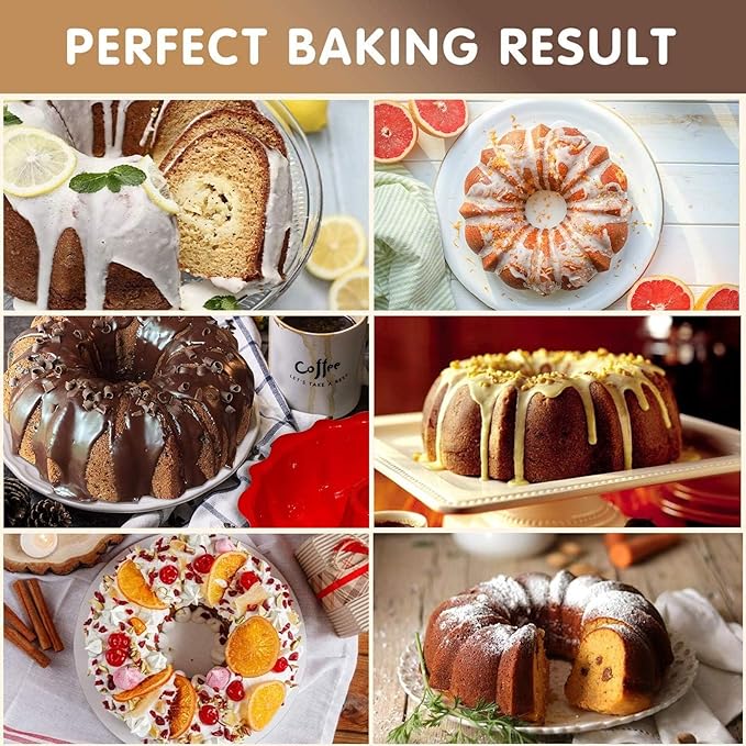 2 Pcs Silicone Cake Pans, 9 Inch Non-Stick Silicone Cake Molds for Baking Gelatin, Donuts, Muffins, Cornbread, Brownies, Jellies
