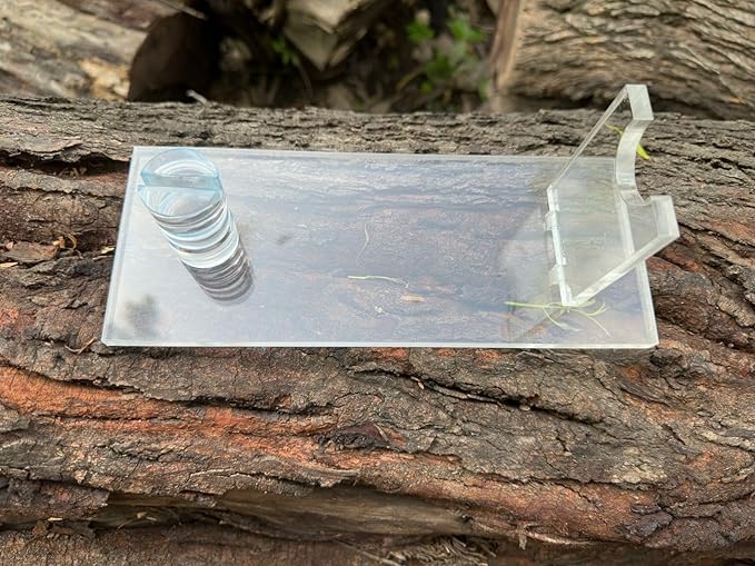 PAL 2000 KNIVES Acrylic Knife Display Stand Fixed Blade Knife Collection Display Stand Holder for Single Knife Rustic Cabin Home Decor (Clear Base) 3143