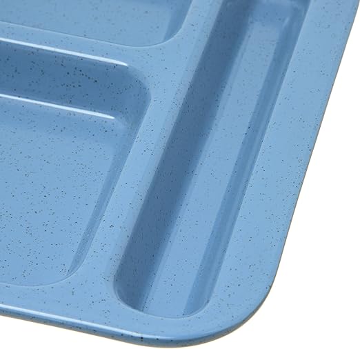 Carlisle FoodService Products Plastic Meal Tray Righ-Handed Heavyweight Lunch Tray with 6-Compartments for Schools, Cafeterias, and Dining Halls, Melamine, 15 x 9 Inches, Sandshade