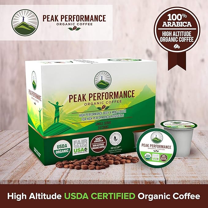 USDA Organic Coffee Pods. Compatible With K-CUP And Keurig Machines. High Altitude USDA Organic Coffee. Fair Trade Low Acid Beans Medium Roast Single Serve 96 Count Recyclable Cups For High Performers