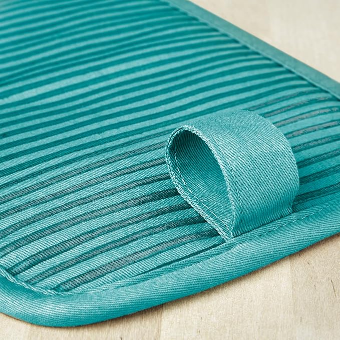 KitchenAid Beacon Two-Tone Non-Slip Pot Holder Set, Aqua Sky, 7"x10", 2 Piece