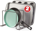 Stock Your Home Bronze (2 Pack) Steel Baking Pan Organizer Rack for Cabinet or Counter, Holder for Kitchen Cutting Boards, Pot Lids, or Cookie Sheets - Rust Proof Wire, Drying Storage