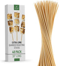 Zulay Kitchen Authentic Bamboo Marshmallow Smores Sticks - 40 Extra Long 30" Roasting Skewers - 5mm Heavy-Duty Bamboo - Ideal for Grilling & Camping
