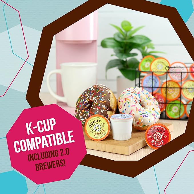 Donut Stop Flavored Pods Compatible with 2.0 K Cup Brewers Flavor, Boston Cream Flavor, 40 Count