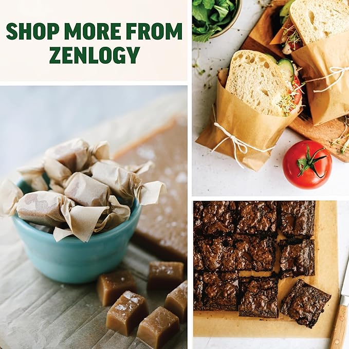 Zenlogy Unbleached Parchment Paper Squares 2x2 (400 Sheets) - Perfect for Storing Freezing Separating Baking Diamond Painting