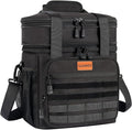 Tactical Insulated Lunch Bag Lunch Box - Expandable Large Cooler Bag for Men - Versatile Lunchbox for Adults Work Shifts Outdoor Trips Black 16L