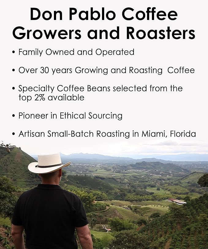 5LB Don Pablo Signature Blend - Medium-Dark Roast - Whole Bean Coffee - Low Acidity - 5 Pound (5 lb) Bag