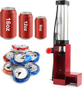 SNS Aluminum Can Crusher Heavy Duty for Recycling 12 Oz. and 16 Oz. Soda Beer Cans Both Countertop and Wall Mounted Can Smasher- Red
