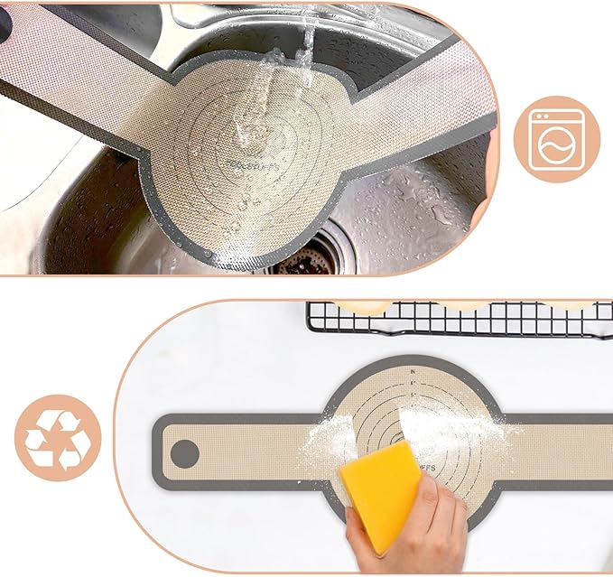 Silicone Bread Sling for Dutch Oven, 2 PCS Non-Stick & Easy Clean Reusable Silicone Bread Baking Mats with Long Handles, Easy to Transfer Sourdough Bread
