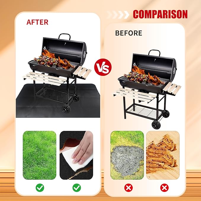 60 x 40 inch Firepit Mat for Outdoor Grill, Fireproof Mats for Under Reusable Oil-Proof Waterproof Grill Mats Repalce BBQ Pad for Deck Patio Grass Fire Pit Accessories for Outside