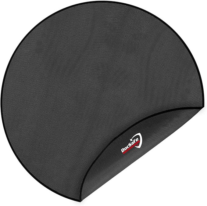 DocSafe 36" Round Under Grill Mat,4 Layers Fire Pit Mat,Fireproof Mat Protector for Deck,Patio,Grass,Outdoor Charcoal,Smokers,BBQ,Reusable Oil-Proof and Waterproof Indoor Fireplace Pad,Easy to Clean