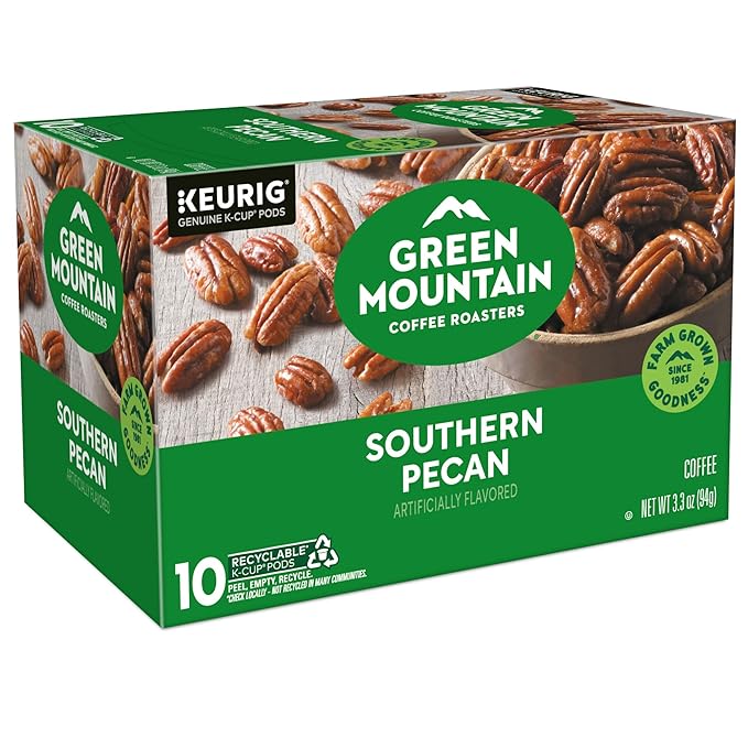 Green Mountain Coffee Roasters Southern Pecan Keurig Single-Serve K-Cup pods, Light Roast Coffee, 60 Count (6 Packs of 10)