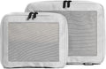 Aerotrunk Compression Packing Cubes for Travel - Luggage Organizer Bags - Double Zipper Packing Cubes for Suitcases (2-Pack, Light Grey)
