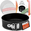 RFAQK 10 Inch Nonstick Springform Pan with Removable Bottom - LeakProof Cheesecake Pans with 30PCs Parchment Papers & Bonus Recipe e-Book - Perfect Baking Every Time