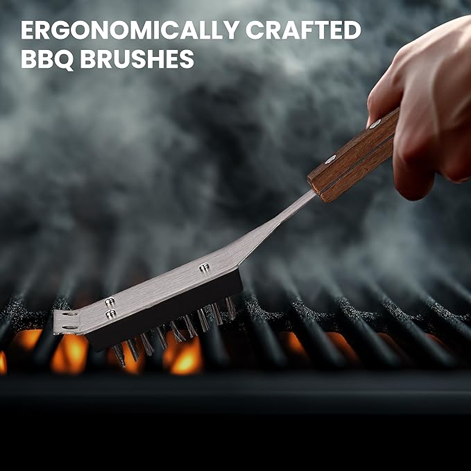 Wire Grill Brush & Scraper Replacement Head – Bristle Refill for BBQ Cleaning – Safe No Scratch Grill Cleaner– Heavy-Duty Barbecue Tool – Pack of 1