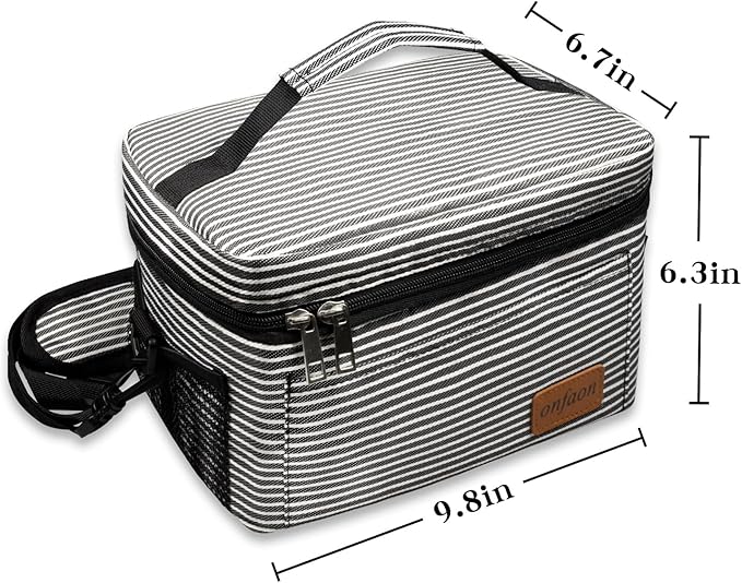 Lunch Bag for Women, Insulated Reusable Lunch Box Leakproof Cooler Tote Bag Freezable with Adjustable Shoulder Strap for Office Work Picnic Beach