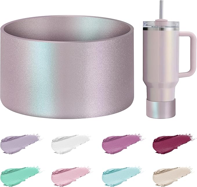 Mokoart Dreamy Gradient Silicone Boot Compatible with Stanley 40oz 30oz 20oz Tumbler and 12-24oz Water Bottles, Metallic Shimmer Boot Sleeve Bottom Protector for Stanley Cup Accessories