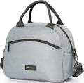 Lunch Bag Women Insulated Lunch Bag For Men Waterproof Lunch Cooler Bag Insulated Lunch Box For Women Portable Reusable Lunch Bag Two-Tone,With Adjustable Shoulder Strap For Many Occasions,Gray-black
