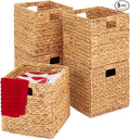 Best Choice Products 13x13in Pack of 5 Cube Storage Baskets, Water Hyacinth Multipurpose Collapsible Organizers, Handwoven Laundry Totes for Laundry, Living Room, Kids Room & Nursery - Natural