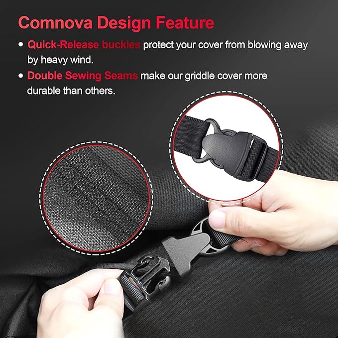 Comnova Griddle Cover for Blackstone Griddle 28 Inch - 600D Flat Top Griddle Cover for Blackstone 28" Single Shelf Griddle Heavy Duty Waterproof, Outdoor Cover for Black stone 1517, Tailgater and More