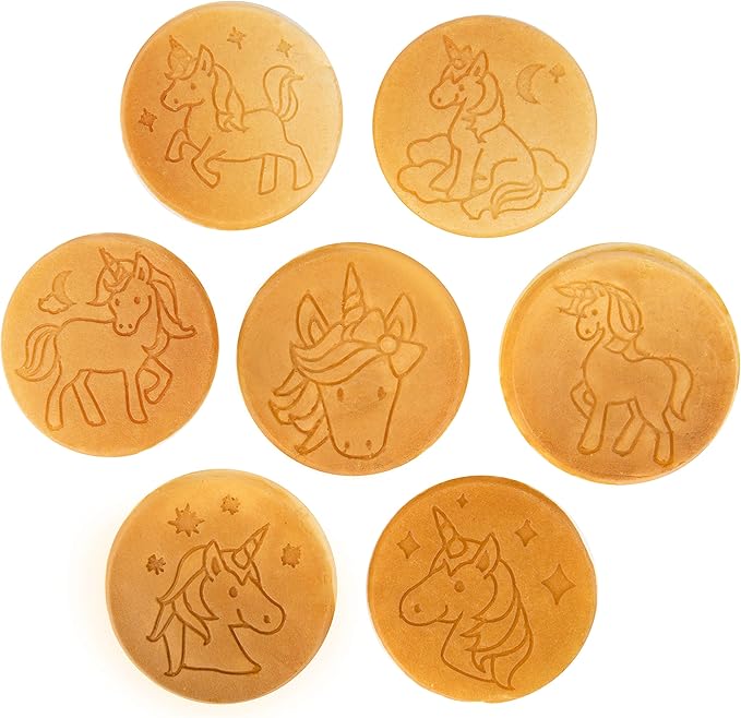 Unicorn Mini Pancake Pan - Make 7 Unique Flapjack Unicorns, Nonstick Pan Cake Maker Griddle for Holiday Breakfast Fun & Easy Cleanup, Magical Xmas Treat or Gift for Kids Party- Easy to Use Long Handle
