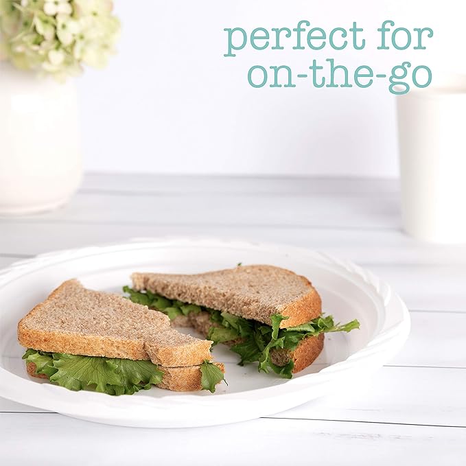 PLASTICPRO 400 Count Disposable 10 Inch White Plastic Dinner Plates Extra Large