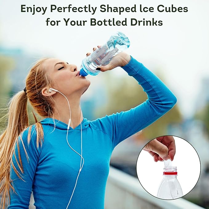 Lily's Home Silicone Ice Cube Tray with Lid Set of 2, BPA-Free, Ideal for Water Bottles & Sports Bottles, Flexible & Stackable Design for Quick Release, Ice Cube Trays for Freezer(11.81"*4.72"*0.95")