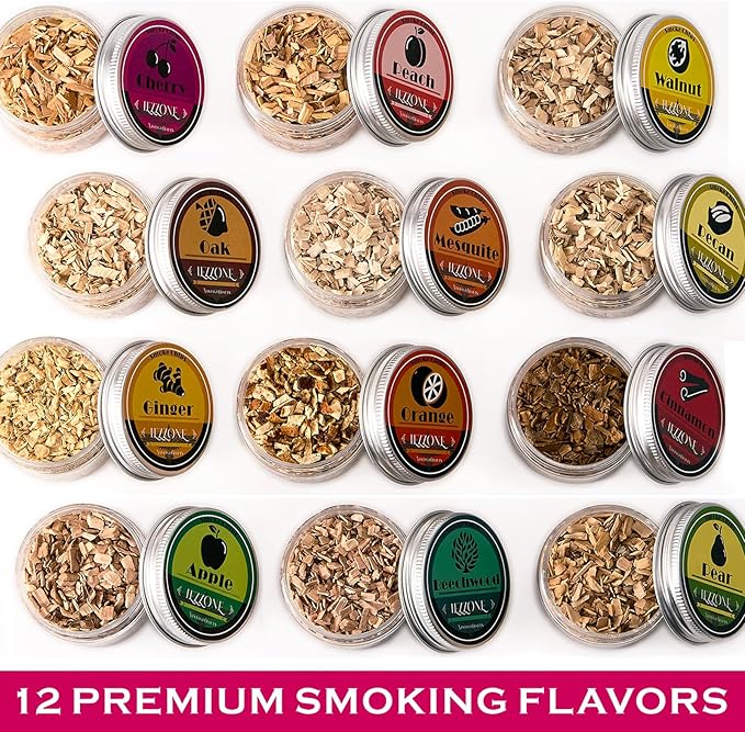 Wood Chips for Cocktail Smoker & Whiskey Smoker 12 Flavors Natural Wood Chips, Husband Father's Gift Smoke Gun Cocktails Drinks Food