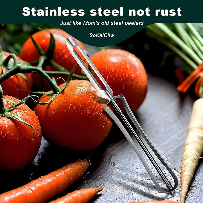Best Vegetable Carrot Potato Peelers for Kitchen, 2 Pcs, Just Like Mom's old steel Fruits Peeler(52877)