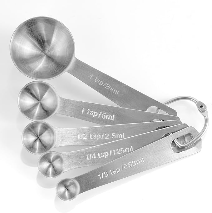 husMait Stainless Steel Measuring Cups & Spoons - 10 Piece Heavy Duty Measuring Cups & Spoons Set for Dry Foods, Spices or Liquids