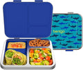 Bentgo Kids Stainless Steel Prints Leak-Resistant Lunch Box - 3-Compartments with Bonus Silicone Container, Durable, Eco-Friendly, Dishwasher Safe, BPA-Free, Ideal for School, Ages 3+ (Shark)