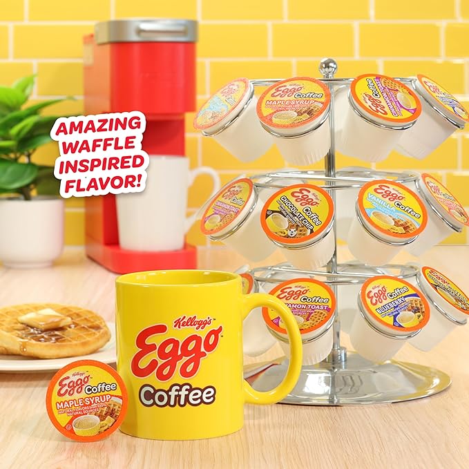 Eggo Beverages Maple Syrup Waffle Flavored Coffee Pods for Keurig K Cup Brewers, Fair Trade Certified, 40 Count – Sweet and Rich Breakfast Brew