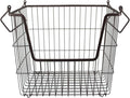 DII Metal Wire Mesh Stackable Utility Storage Bin, Large Rectangle, 13x10x11", Bronze
