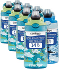Contigo Aubrey Kids Dinos & Sharks Cleanable Water Bottle with Silicone Straw Spill-Proof Lid Dishwasher Safe 14oz 2-Pack (Pack of 4)