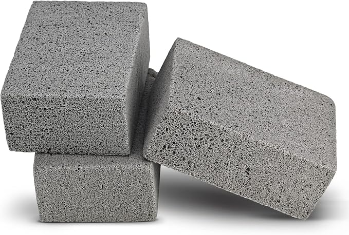 Maryton Grill Stone Cleaning Brick - Griddle Grills Cleaning Kit Block Pumice Stone for Removing Stains BBQ Grease, 3 Count