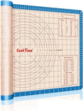 Pastry Baking Mat 28x20 Inch - Larger Silicone Baking Pastry Mat for Rolling Dough,Non Silp Silicon Dough Sheet Mat with Measurement,Perfect for Making Pie,Pizza(Blue)