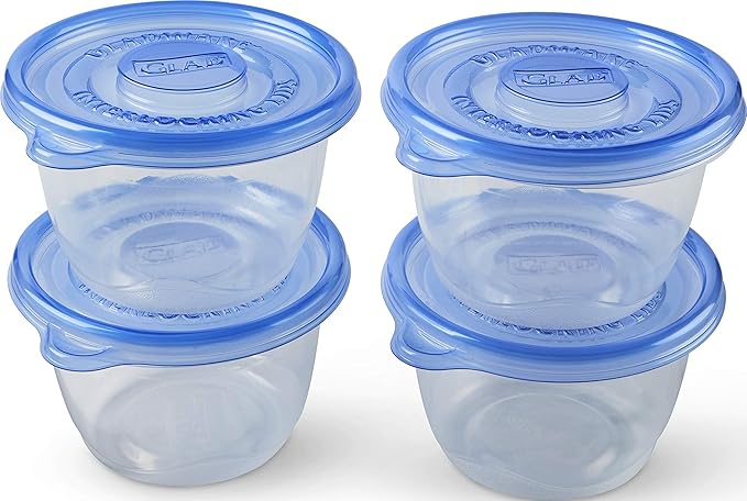 GladWare To Go Lunch Food Storage Containers | Easy to Use Glad Food Storage Containers, Round Food Containers, Medium Containers Hold up to 32 Ounces of Food, 4 Count Set (Pack of 6)