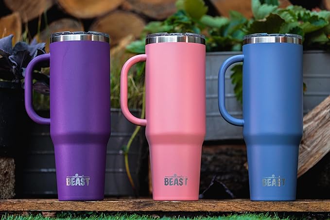 Beast 50 oz Tumbler Stainless Steel Vacuum Insulated Coffee Ice Cup Double Wall Travel Flask (Stormy Sky Blue)