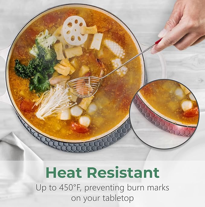 Silicone Trivets for Hot Dishes, Pots, Pans (4 Pack) - Heat-Resistant Pot Holders for Kitchen Countertop Mats - Silicone Trivet Mat - Multipurpose Counter Pads