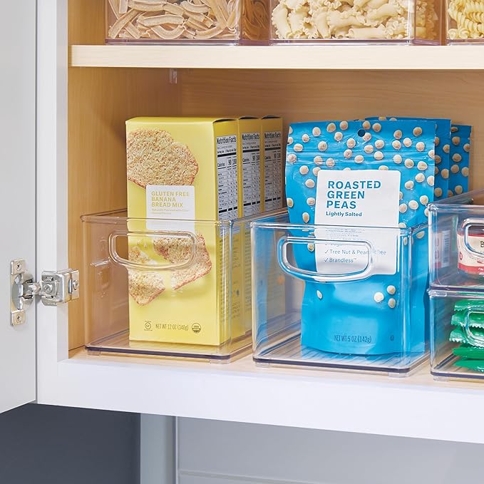 iDesign Stackable Clear Plastic Bin - Kitchen Organizers and Storage for Fridge and Pantry