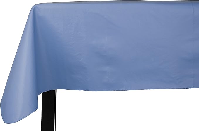 Yourtablecloth Heavy Duty Vinyl Rectangle or Square Tablecloth – 6 Gauge Heavy Duty Tablecloth – Flannel Backed – Wipeable Tablecloth with Vivid Colors & Many Sizes 52 x 90 Sky Blue