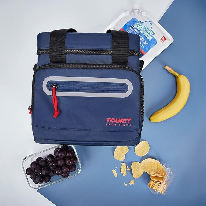 TOURIT Large Lunch Bag 14L Insulated Lunch Box Lunch Cooler for Men Women Work, Black
